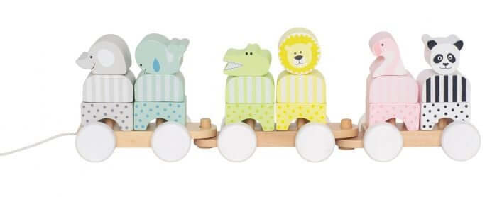 Spielzug mit Bausteinen - Safari