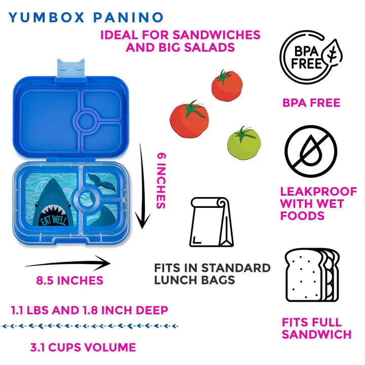 Yumbox Panino - Surf Blue Shark Tray